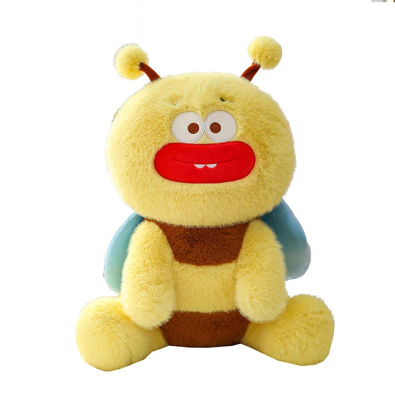 Super soft cartoon cuddle toy cute and soft sausage mouth little bee pillow cuddle plush