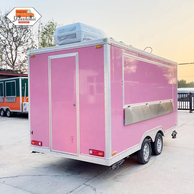 YANZHIMEI Best selling AU Standard Concession Trailer Cart with Grill Fryer Cheap Mobile Food Trailer Price For sale