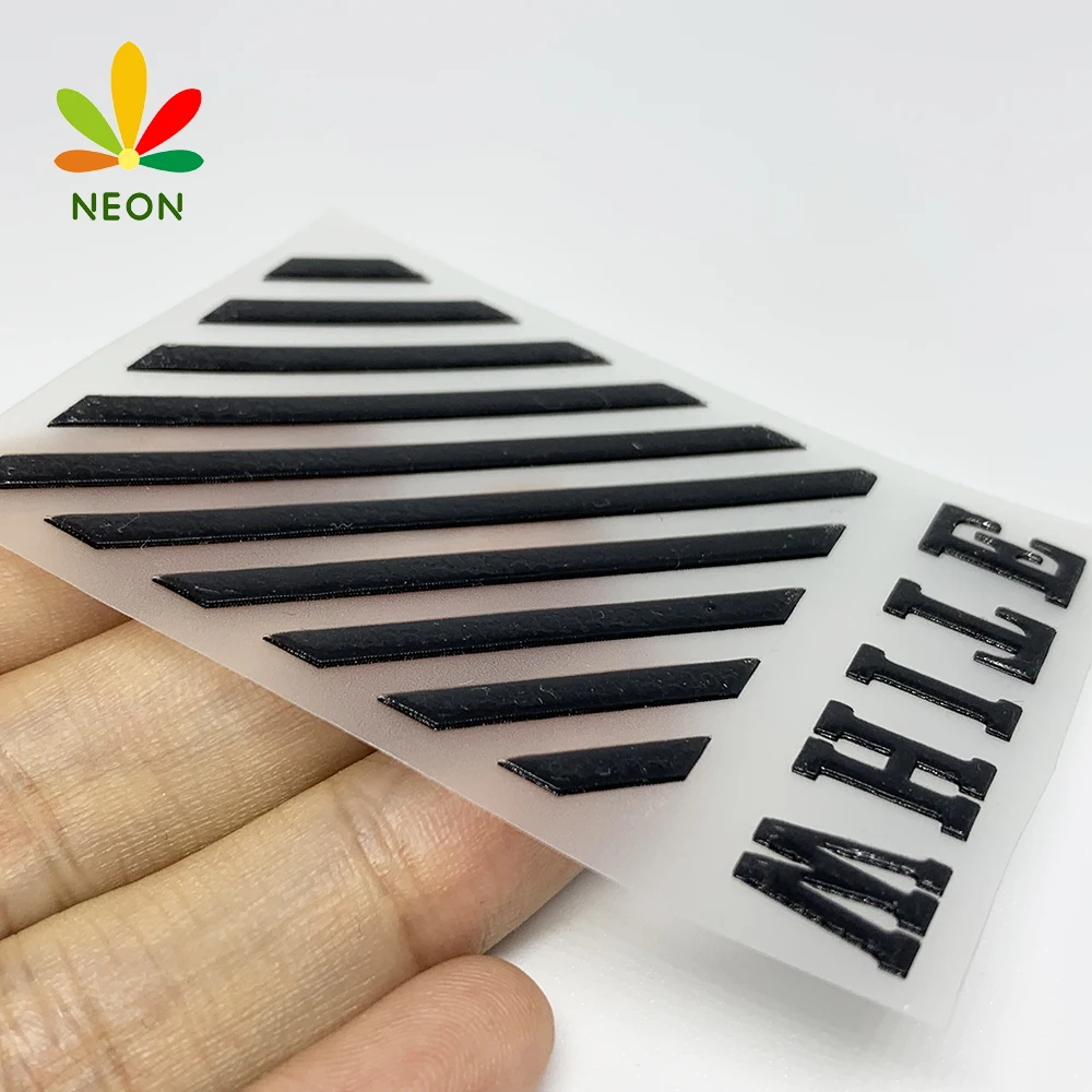Custom 3D Flex Style Emblem Heat Press Reflective Silicone Heat Transfer 3D Logo Pvc Rubber Heat Transfers Silicone Labels