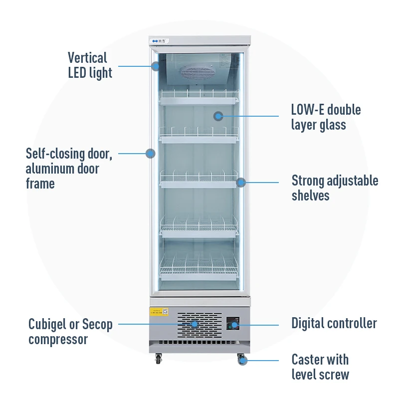 Pepsi Beverage Refrigerator With Glass Door Commercial Beverage Freezer Refrigeration Equipment