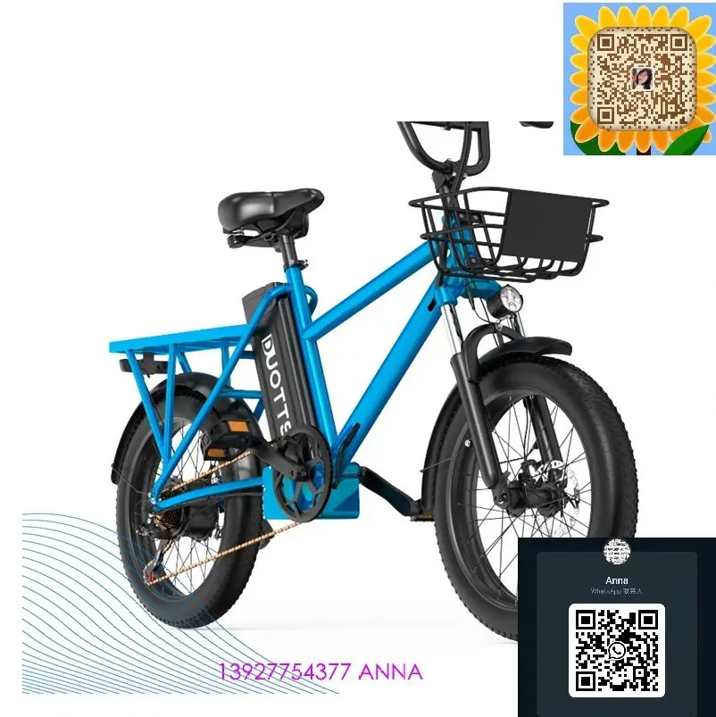 EU stock Duotts C20 20 inch 500W electric city bicycle 2 seats 90km range 48V 15Ah 7 gear high speed retro electric cargo bike