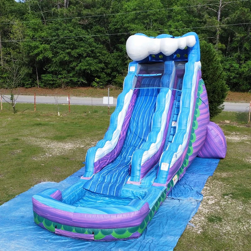 Kids Adult Inflatable Wet and Dry  Water Slide with Swimming Pool For Renting