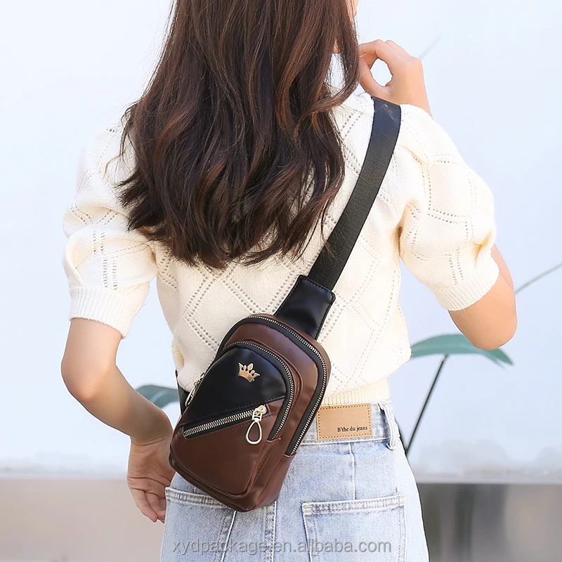 Custom Fanny Pack Fashion PU Leather Chest Bag