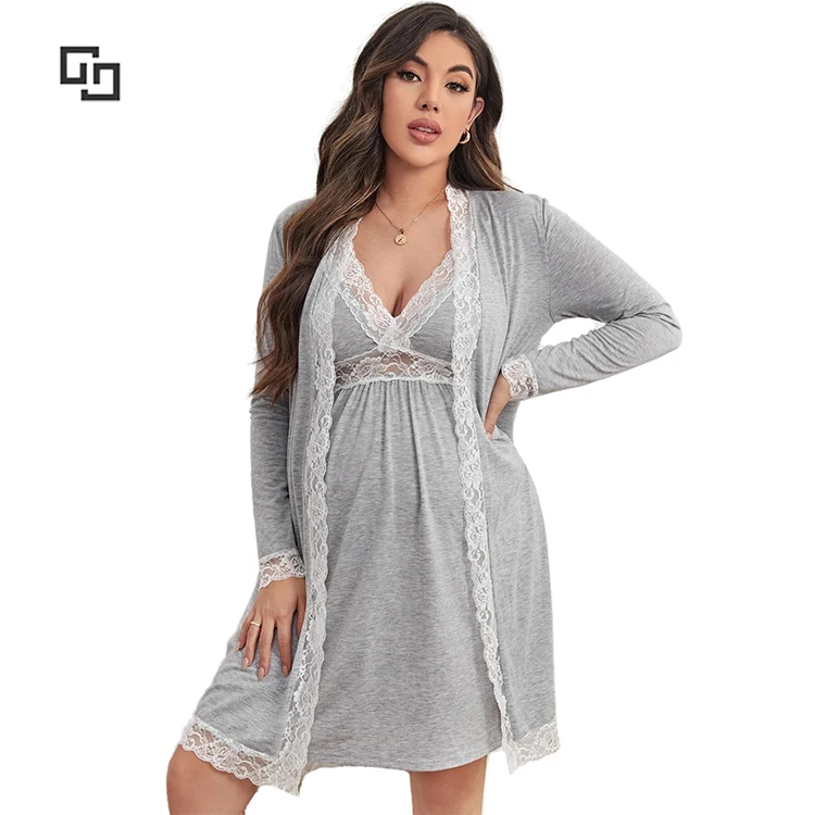 Maternity Lace Trim Lounge Pajamas Set Maternity Dresses Woman Pregnant Pyjamas Clothes