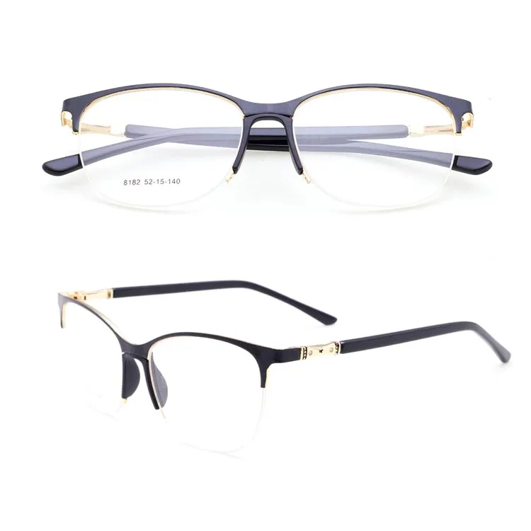 Классические красочные металлические Полуободковые деловые оправы для очков женщин