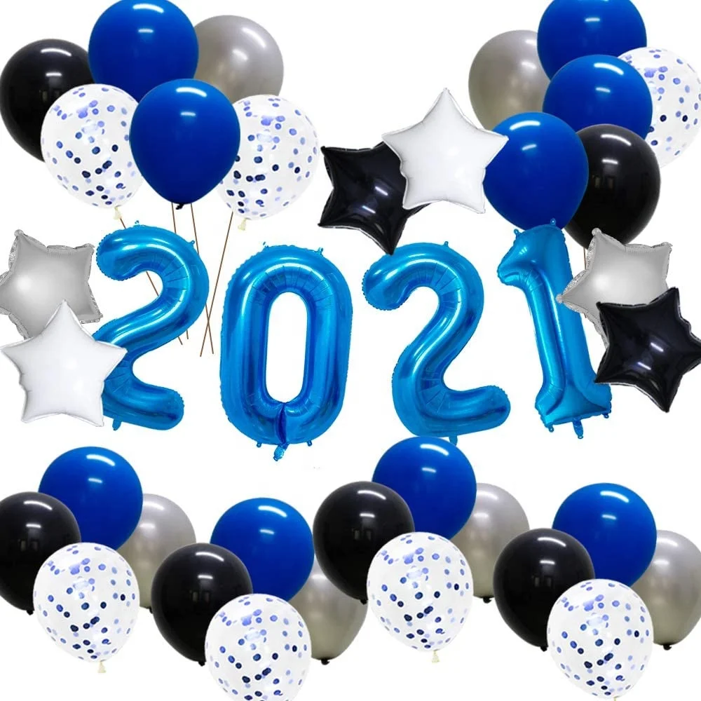 Pafu 2021 украшения для Выпускной вечеринки товары новогодней набор воздушных шаров серебряного цвета 32 дюйма фольгированный воздушный шар со звездами воздушные шары с