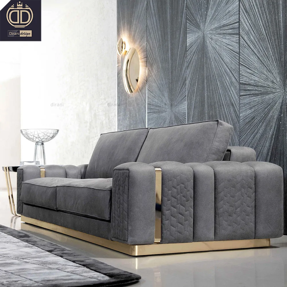 2022 hot sale dark gray living room furniture sofa set genuine leather italian luxury modern leather sofa