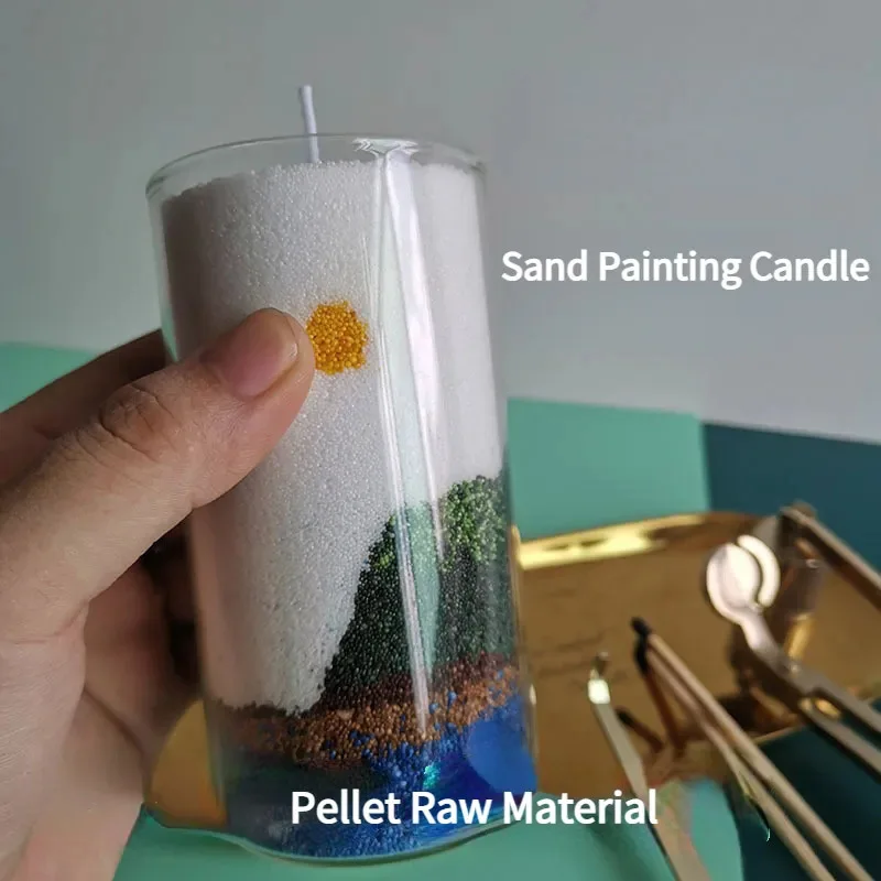 Wholesale low price stock plant colorful palm wax granulated pearled beaded sand wax powder handmade candle for candle making