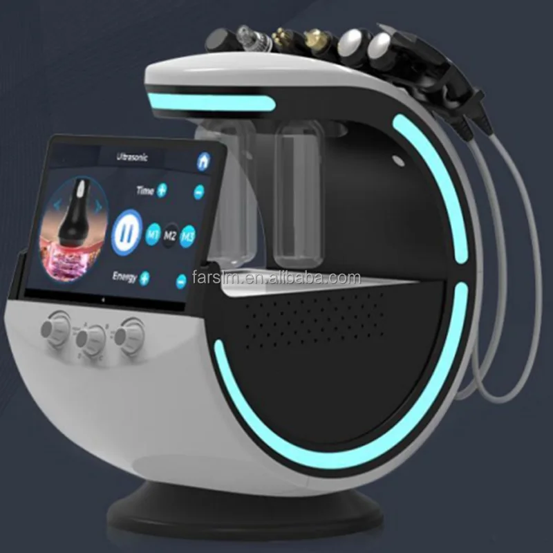 Black Ice Blue Hydraskin 7 In 1 Small Bubble Machine For Deep Cleaning Vacuum Blackhead Remover Skin Analyzer Aqua Peeling