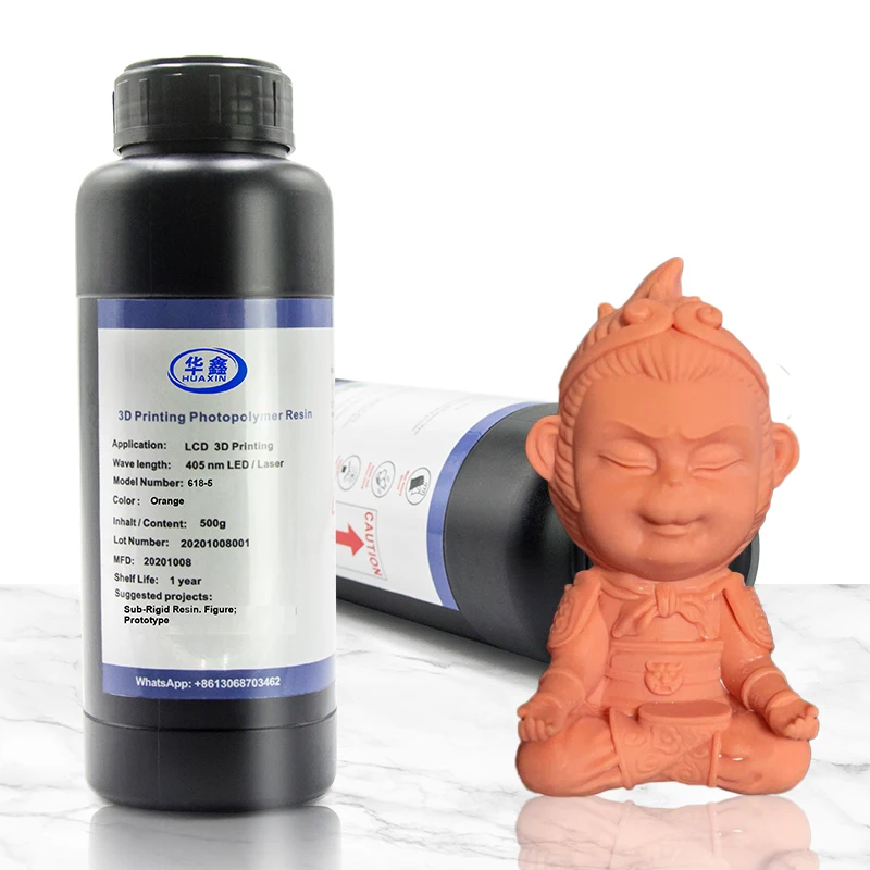 Huaxin Photopolymer Liquid Easy Curing Rigid UV Resin for High Resolution Resin 3D Printer