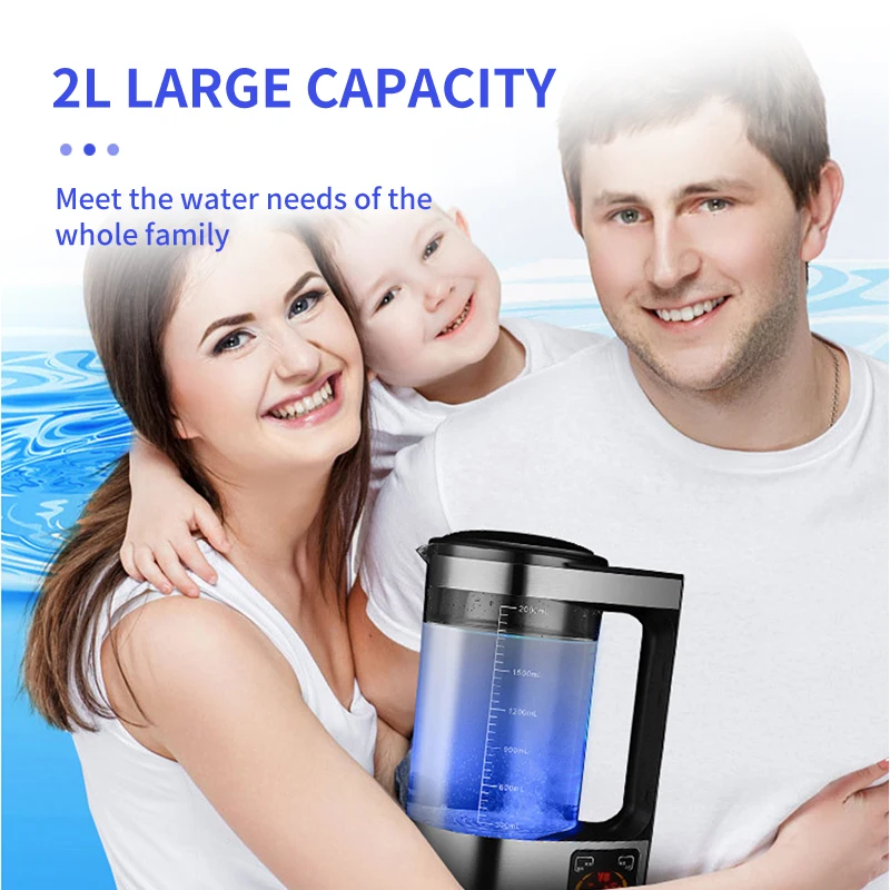 High Quality Electric Hydrogen Rich Kettle Water Ionizer Machine 2L SPE Rich Hydrogen Water Maker Generator Kettle