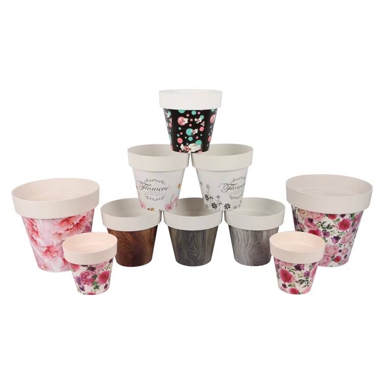 Wholesale Garden Suppliers Plastic Luxury Tall Self Watering Plant  Vase Wire Drawing Flower Pot & Planters For Home Decor