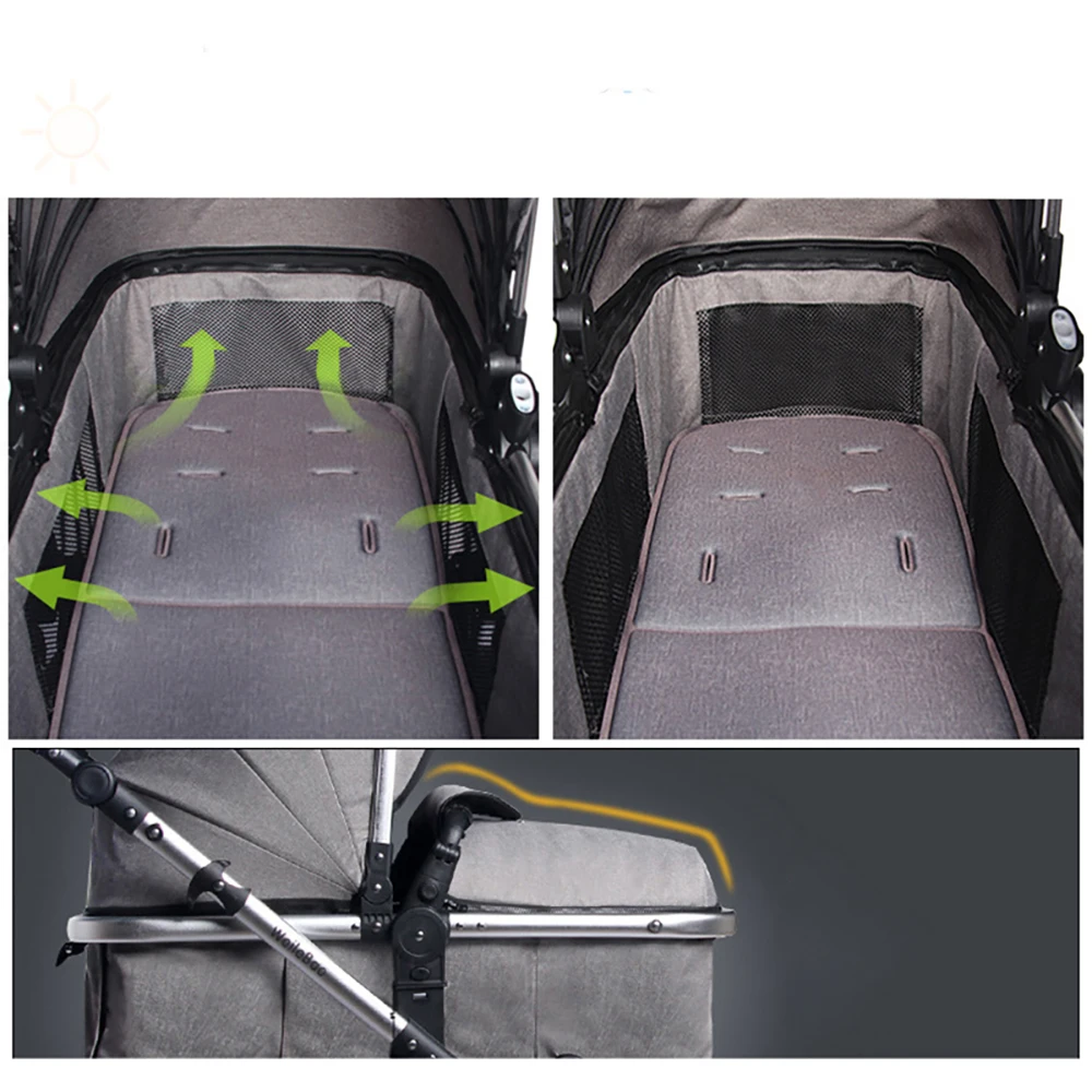 
3 in 1 High Quality Baby Walkers Carriers Newborn Pram with Car Seat,Convertible Rider Easy Foldable Baby Stroller 