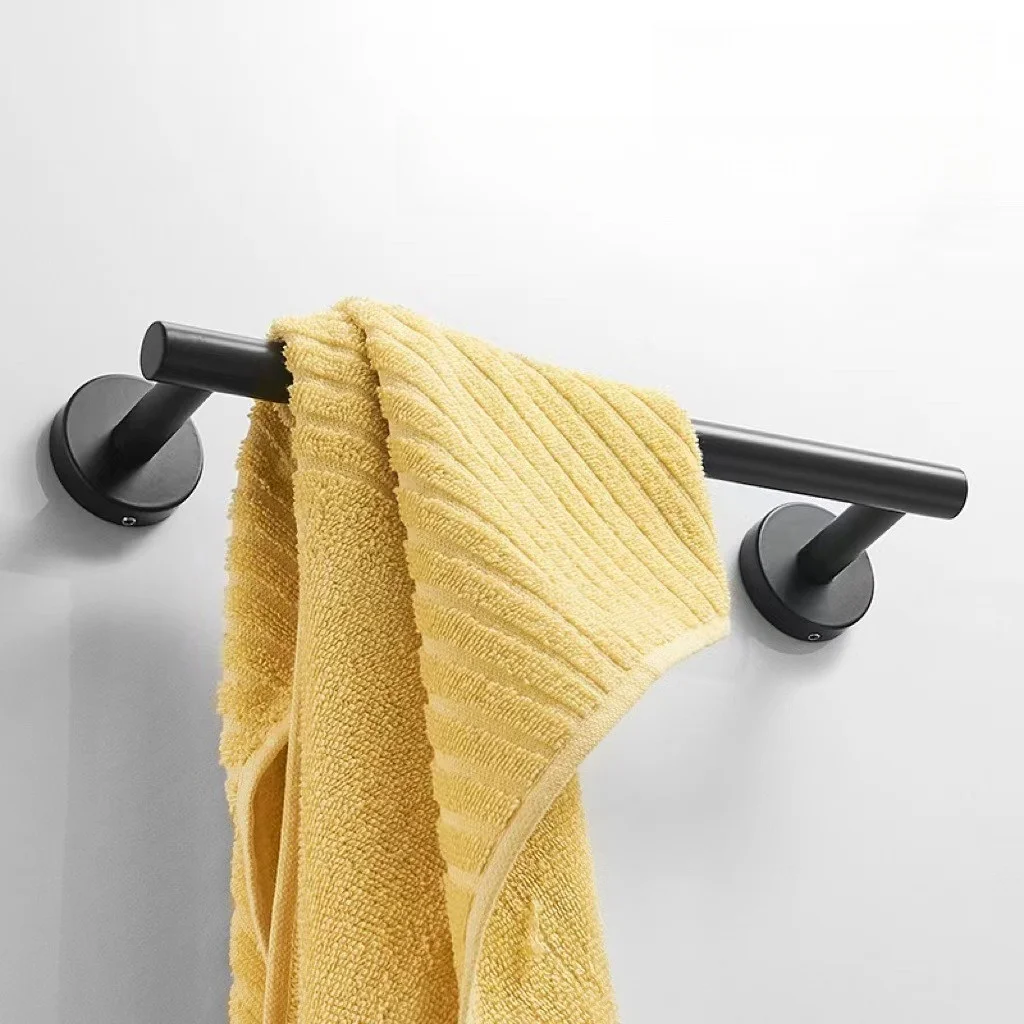 Wholesale One Set Bathroom Accessories Satin Nickel Chrome Black Towel holder Paper holder Hook