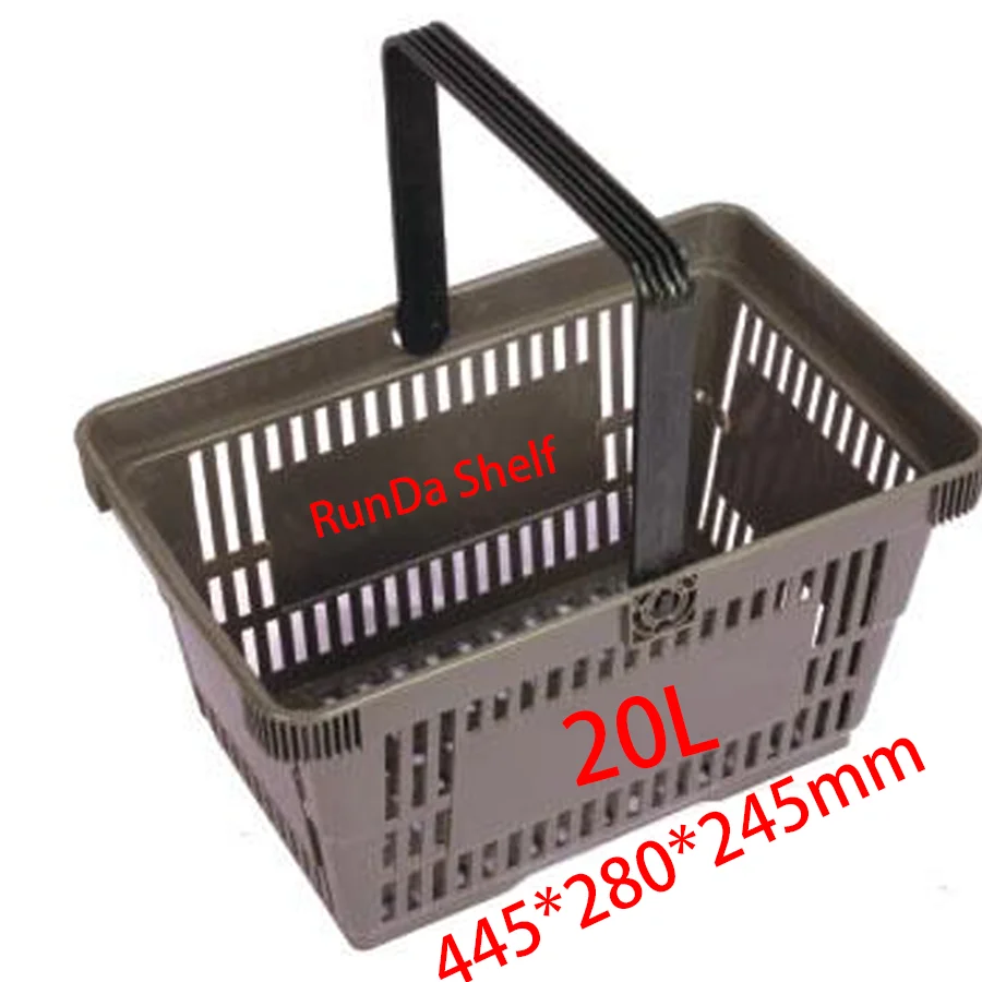 Wholesale Flexible Handle Orange Pink Small Cute Plastic Supermarket Shopping Basket for Shops