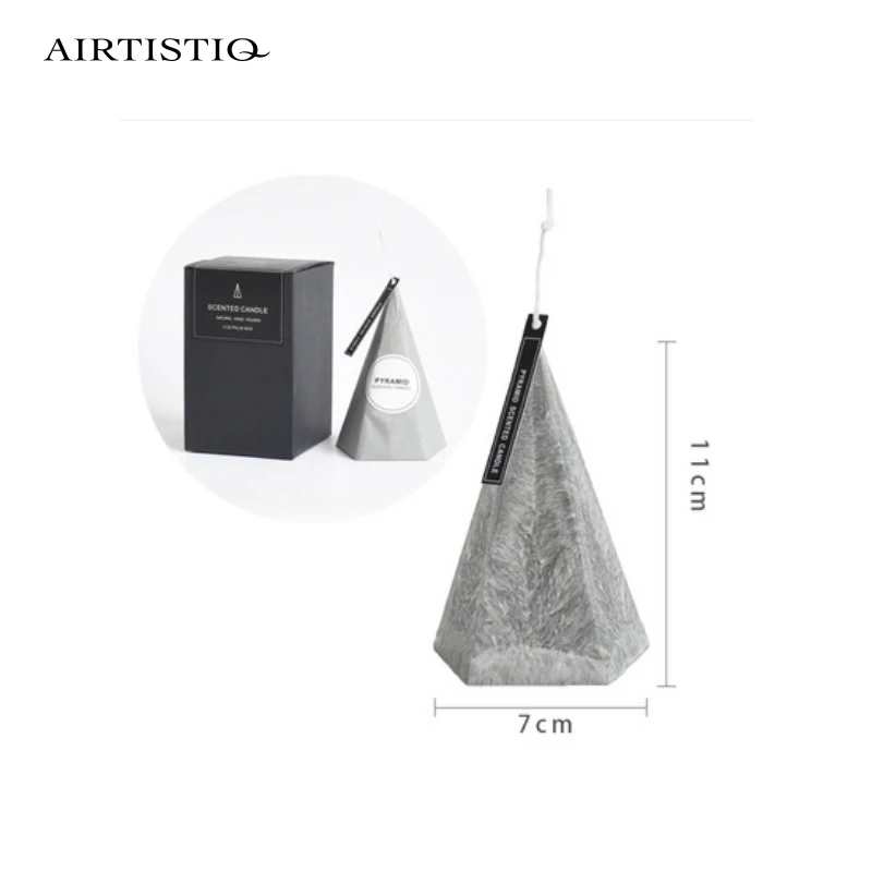 Wholesale Custom Aromatherapy Creative Pyramid Geometric Shape Scented Candle Pyramid Taper Candles