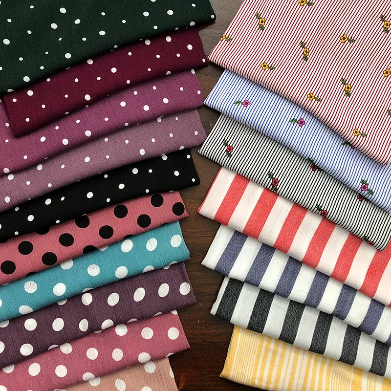 
Viscose Printed Design Spot Woven Dress Textile Rayon Crepe Fabric 