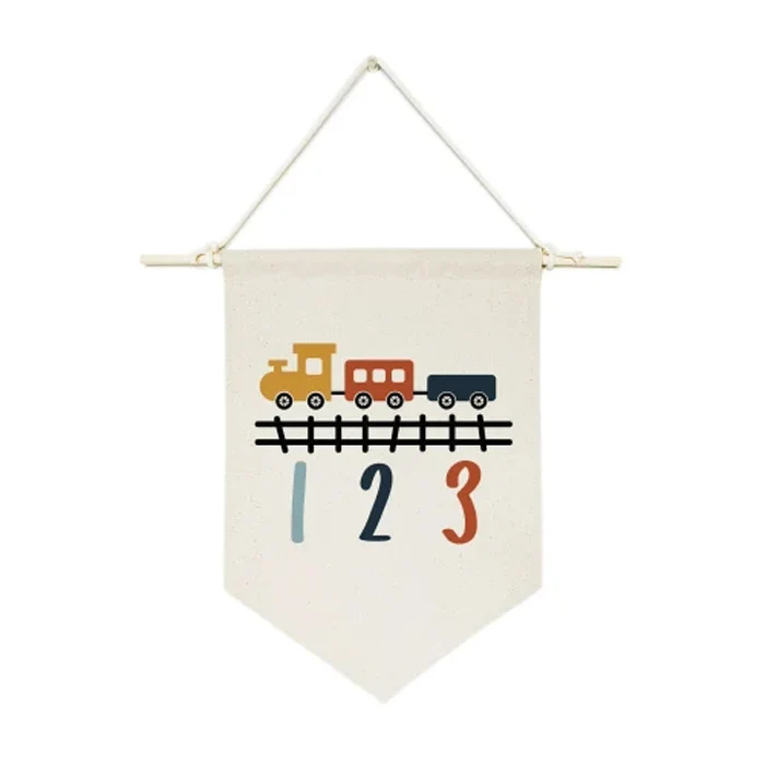 Factory Directly Cheap Custom Size Logo Cotton Canvas Digital Fabric Printed Display Natural Wall Hanging Pennant Flag Banner
