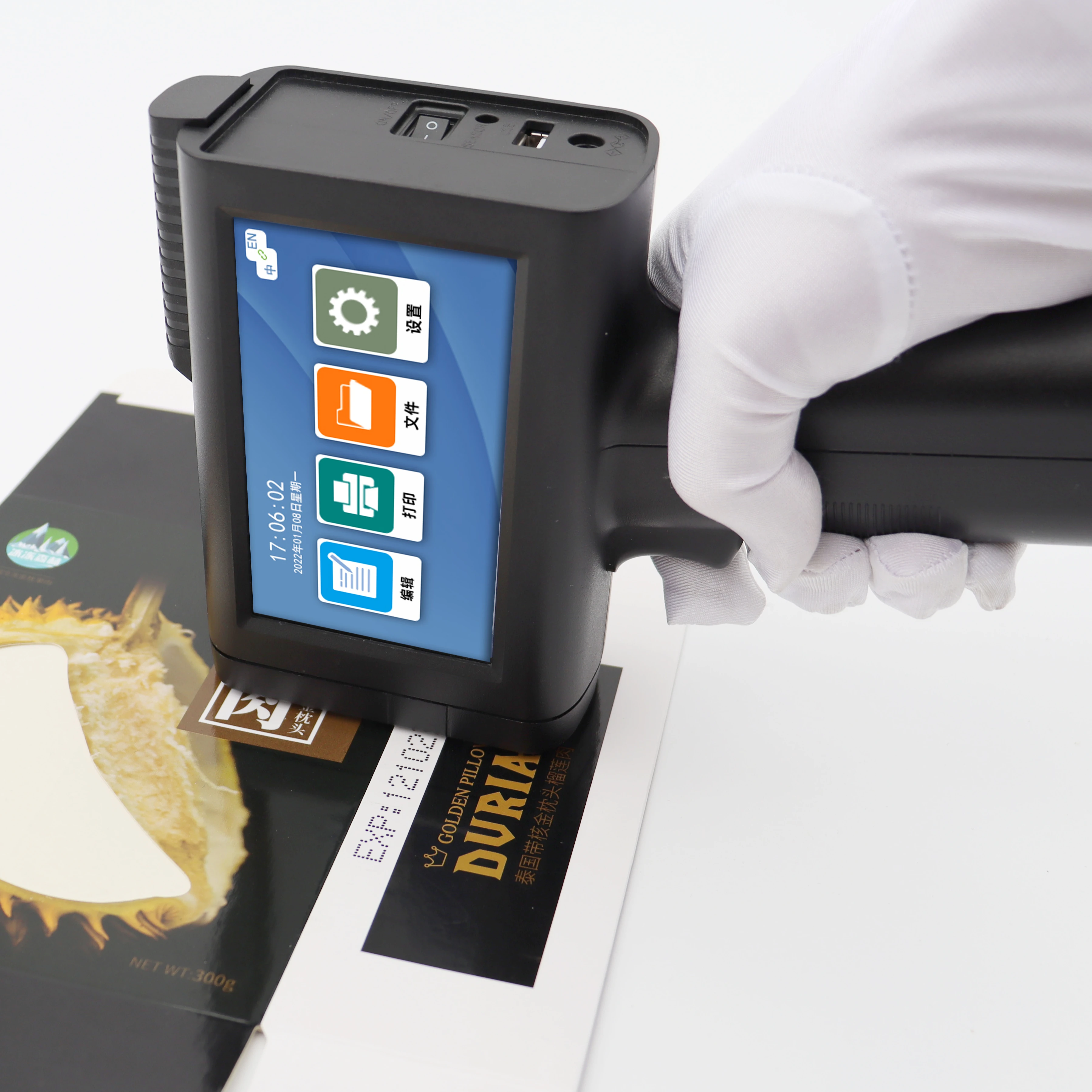 12.7mm Smart Automatic Portable handjet Printer Handheld Inkjet Printer Price expiry date barcode inkjet printer