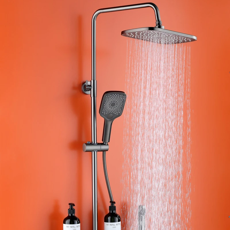 cUPC Bathroom Ceiling Mounted Hot and Cold Water Mixer Valve Brass Rain Shower Faucets Waterfall Shower Mixers Taps Set
