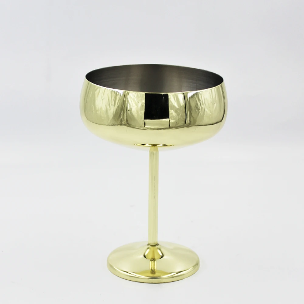 Bar Drinkware Martini Margarita Cocktail Cup Stainless Steel Wine Glass Goblets Champagne Golden 1pc/white Box Customized Color