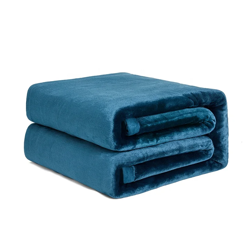 
New fashion knitted luxury thick great light full dull double layer weighted 100%polyester flannel blanket 
