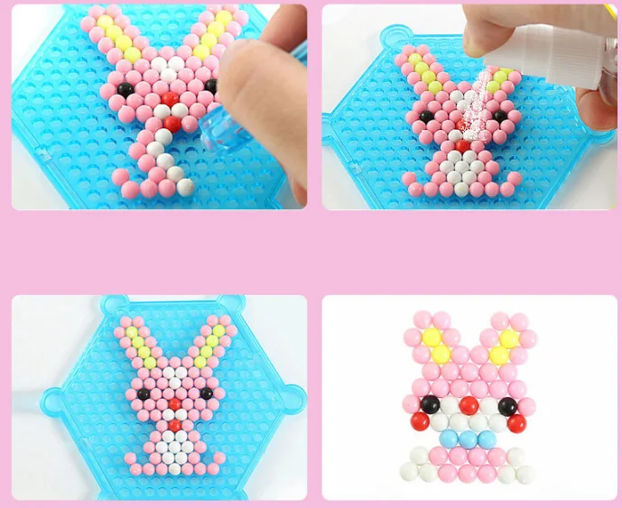 Water Fuse Beads Kit 24 Colors 3000 Beads, Refill Kit Compatible Magic Water Sticky Beads Art Crafts Toys for Kids