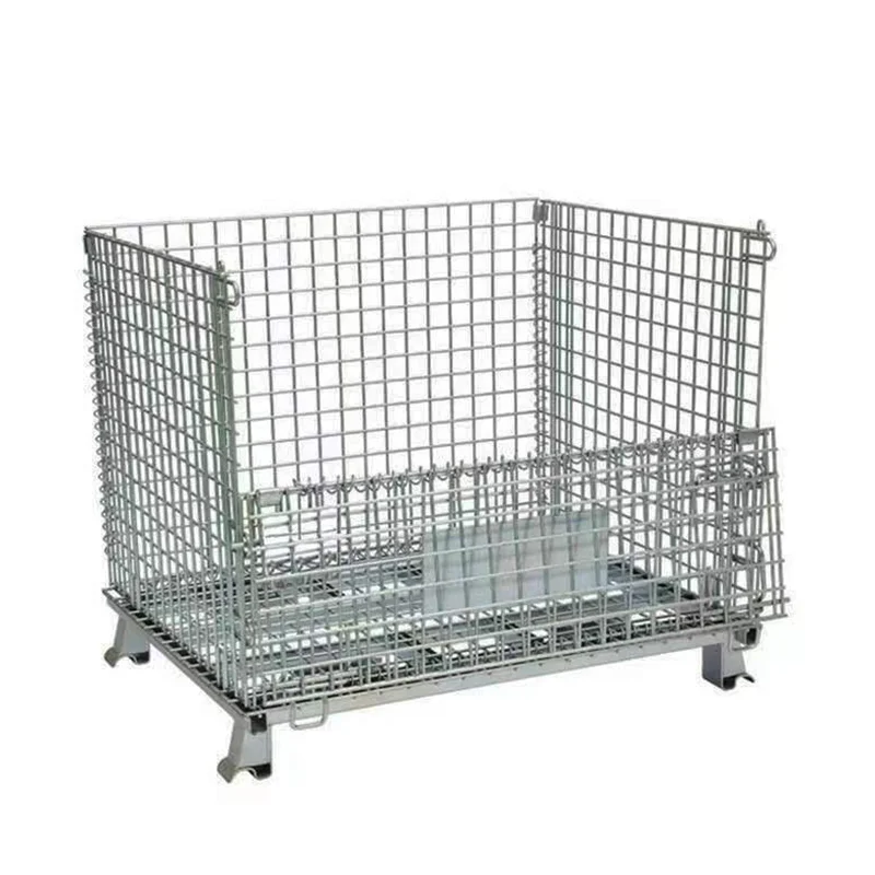 Lockable wire fiber collapsible pallet steel scages for storage