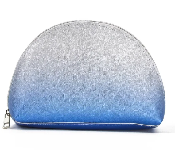 leather custom Cosmetic bag Handy Toiletry Travel Waterproof Zipper Pouch Beautiful  Makeup Bag