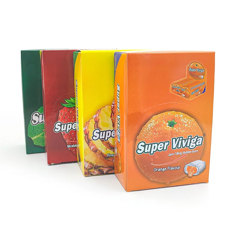 New Arrival Mint Fruity Xylitol Crispy Sweets Filling Jam Sandwich Chewing Gum