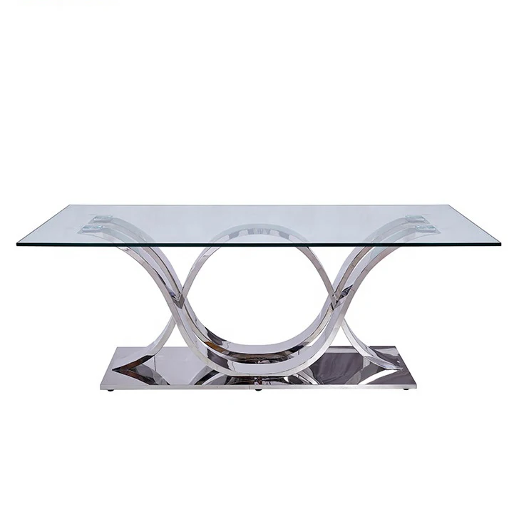 Free Sample Cheap Classic 4 Seater Modern Glass Top Dining Table Set Dining Table and Chair