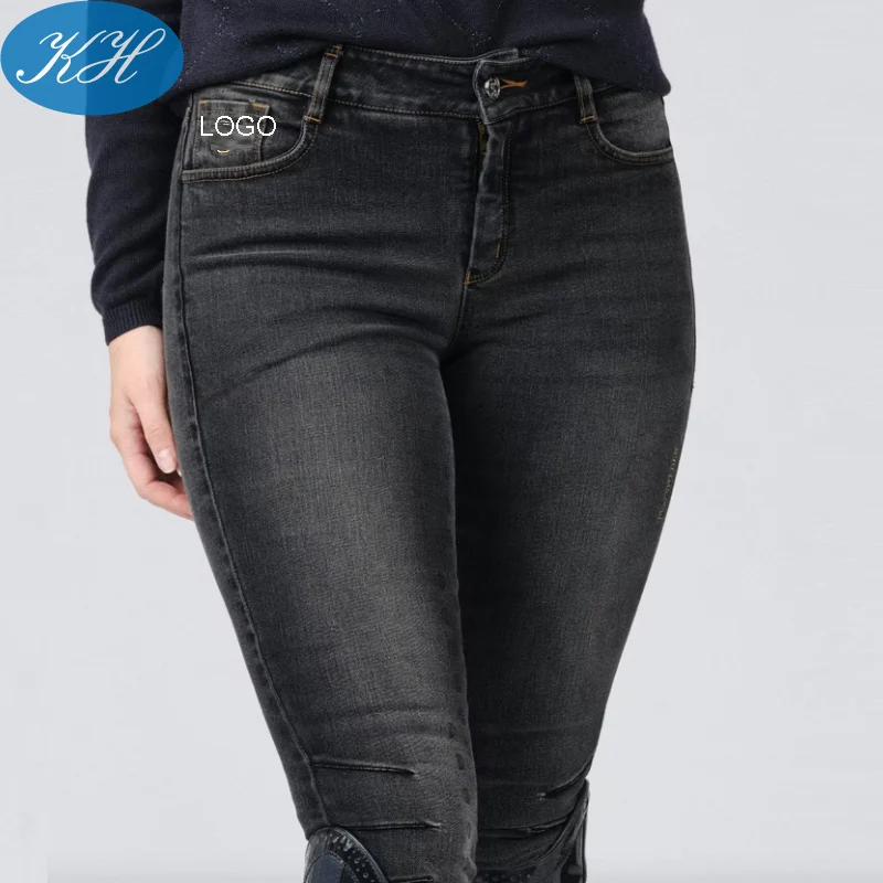 Штаны для верховой езды из эластичной джинсовой ткани с силиконовой нашивкой