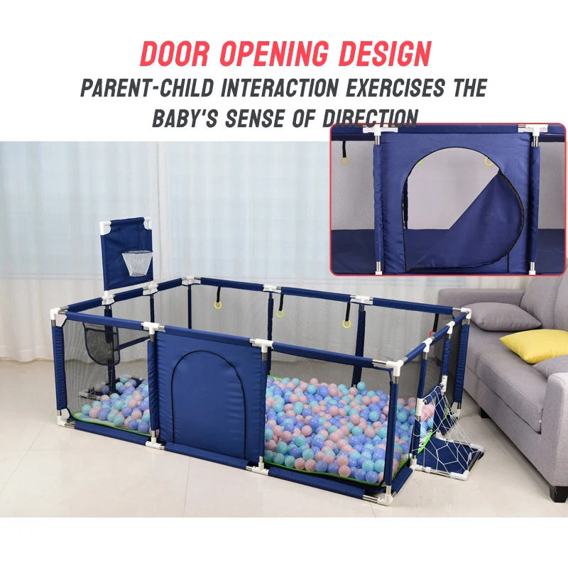 Customized OEM/ODM Baby Sponge Corner Safety Sports Arena Fence Park Ball Pit Square Foldable Steel Indoor Playpen for Kids