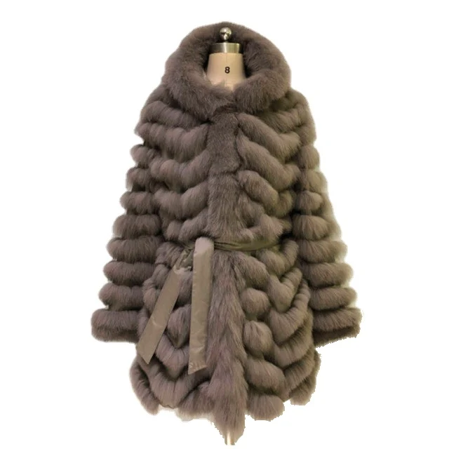 New Product Winter Women Coat Fabric Reversible  Real Fox Fur Plus Size Fur Coats