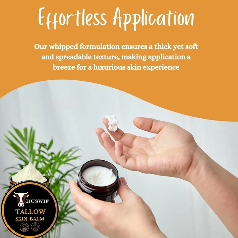 Organic Whipped Tallow Skin Cream 100% Grass Fed Beef Tallow Whipped Balm For Full Body & Face Moisturizer For Sensitive Skin