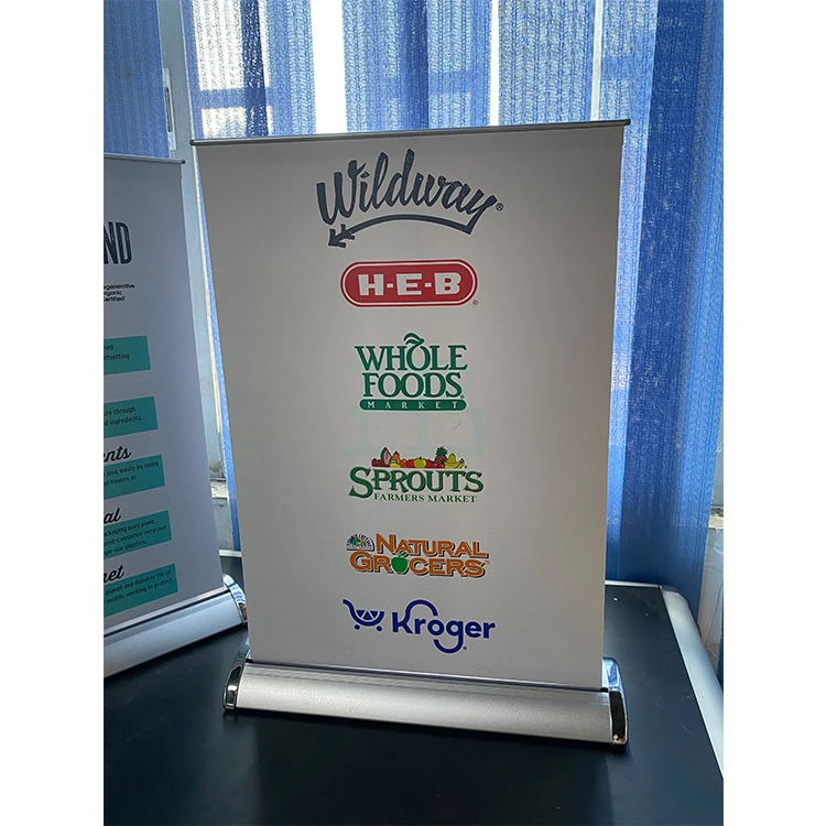 Aluminum Retractable Roll Up Banner Display Stand Tabletop Roll Up Banner Stand Roll Up Banner