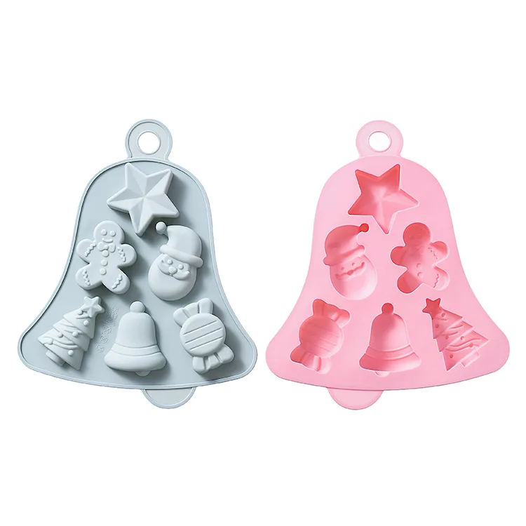Baking safe star candy ginger santa 3d chocolate cookie cake bell shape christmas mold