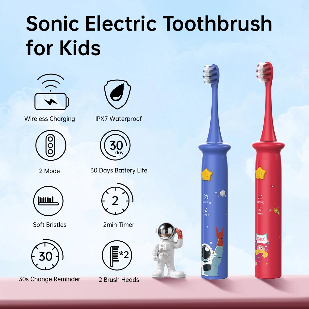 Custom Smart Eco Sonic OEM Sonic Rechargeable Best Seller Dentist Recommend Children Kids Electric Toothbrush With Timer