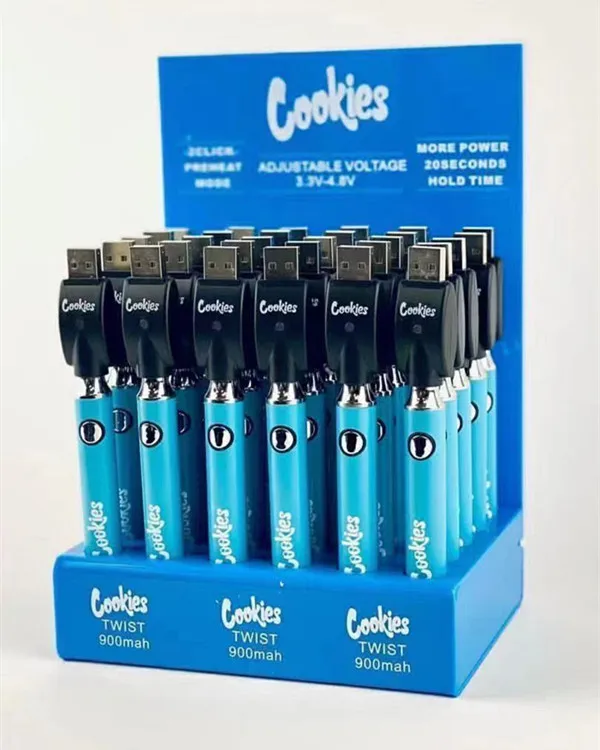 
2021 new arrival 900mah 510 threaded cartridge cookies battery with display 