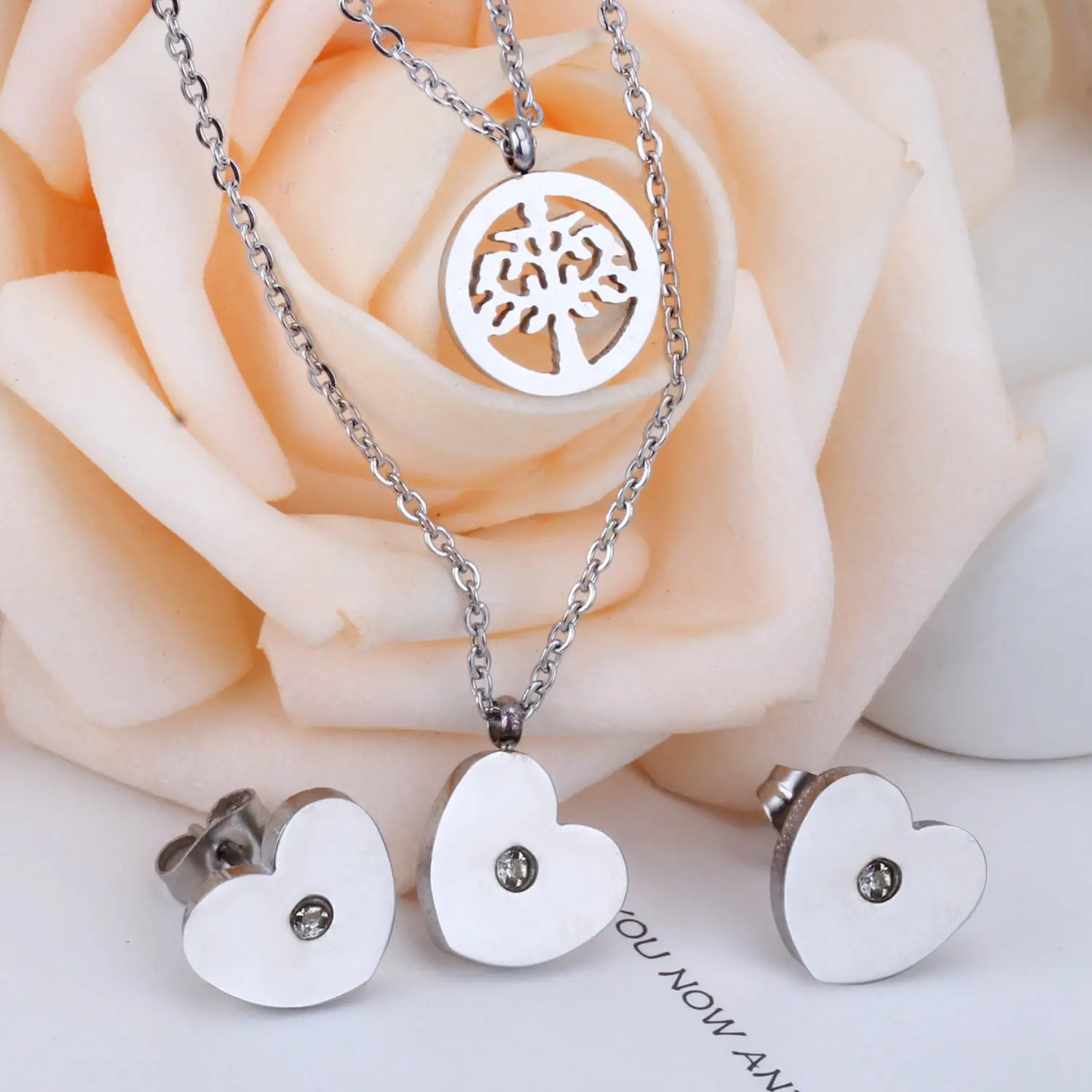 Cheap Price Fashion Jewelry Set Best Quality Cutting Earings Jewelry Women Gold Plated Stainless Steel Jewelry Sets