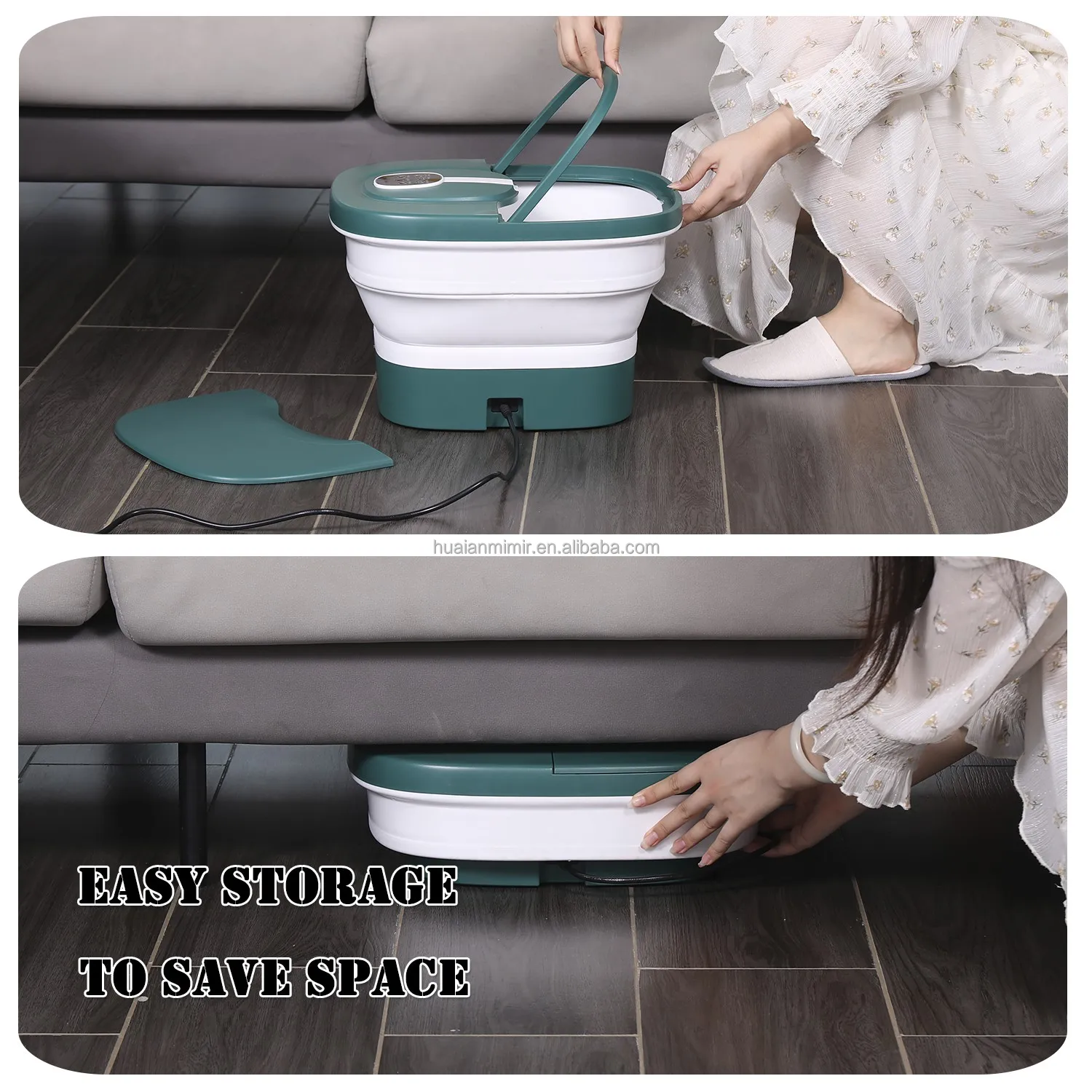 2024 New Design Collapsible Fold Electric Foot Spa Bath with Automatic Massage Rollers