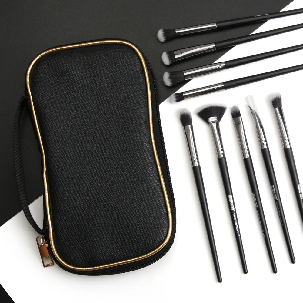 MAANGE Stand Up Makeup Brush travel  Organizer Storage Holder Handbag  Bags Zipper Waterproof  Black Nylon Makeup Cosmetic Bag