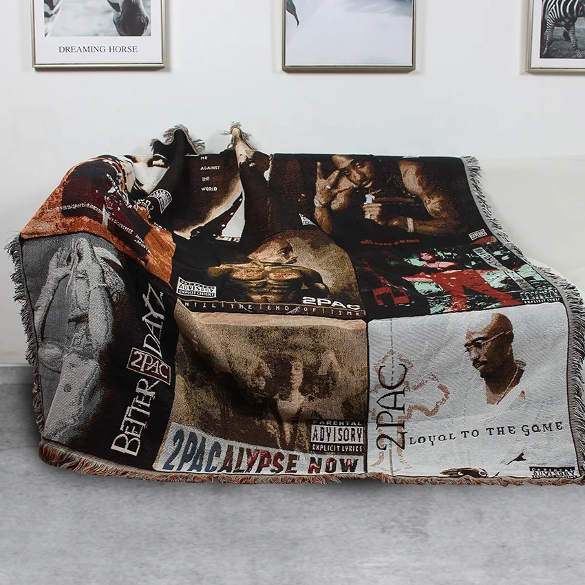 Custom  Jacquard high quality throw blankets personalized print woven picnic Unique design  Woven Tapestry