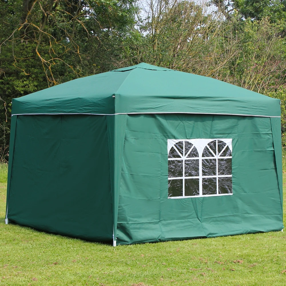 Folding canopy green trade show tent