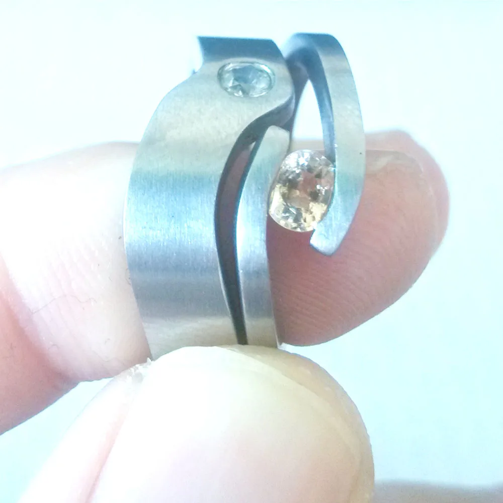 Customized Wedding Ring for Woman Fashion Pick Your Gemstone His Hers Matching Titanium Wedding Ring Set