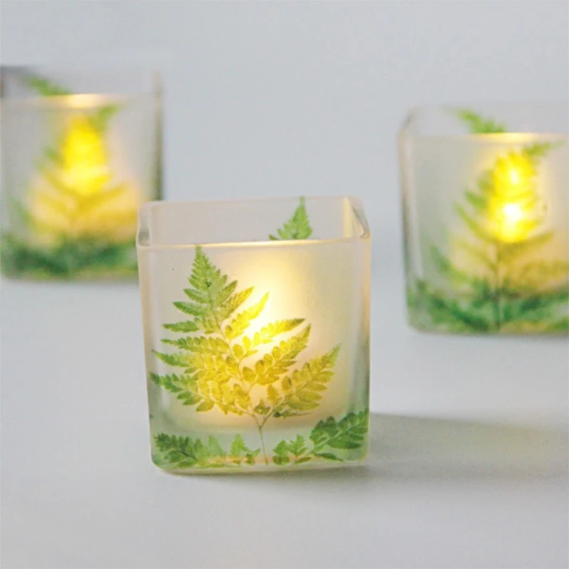 Home decoration customized logo scented soy candle holder,Square glass candle jars with glass lids