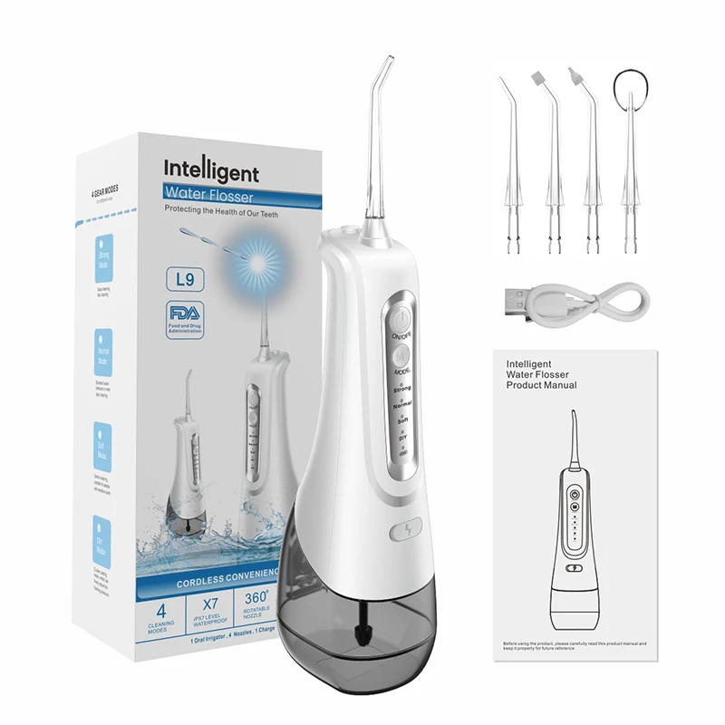 Teeth irrigator clean Ultrasonic Cleaner 3 Modes Cordless USB Rechargeable Water Flosser Oral care Irrigator for Tooth Cleaning