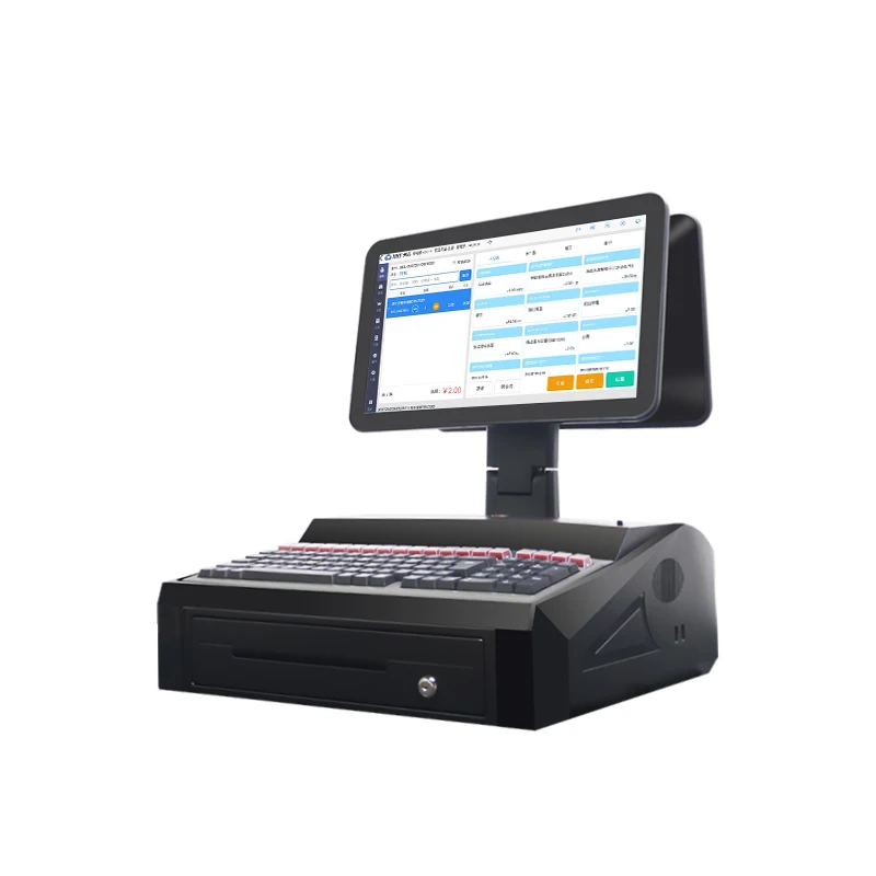 Factory price 15.6 inch Pos System Dual Touch Screen Android Desktop All in One Cash Register Machine Epos Terminal