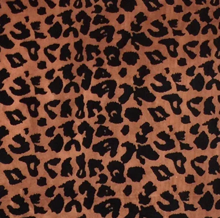 Hot sale interlock Luxury leopard printed knitted velour polyester fabric garment