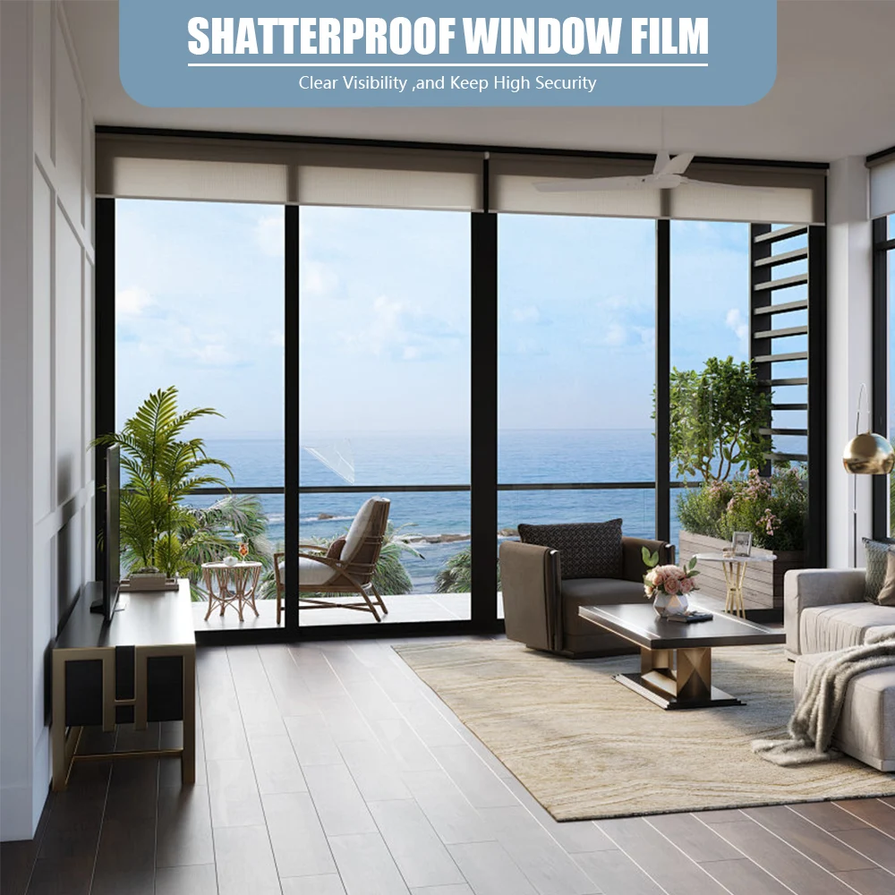 Clear Safety Window Tint Film 12mil 8mil 4mil Clear Transparent Safety Film Car Windshield Building Home Security Window Film